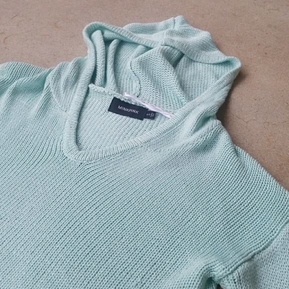 Mink Pink Aquatint knit cropped Hoodie - Picture 2 of 4